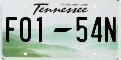 TN license plate F0154N