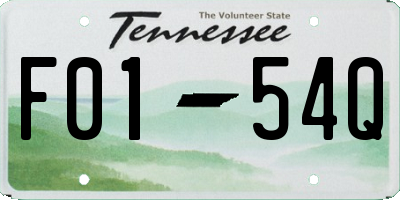 TN license plate F0154Q
