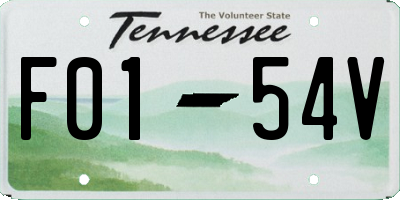 TN license plate F0154V