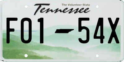 TN license plate F0154X