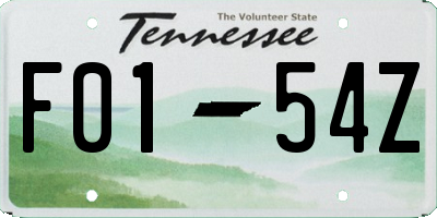 TN license plate F0154Z