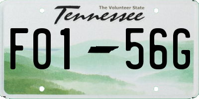 TN license plate F0156G
