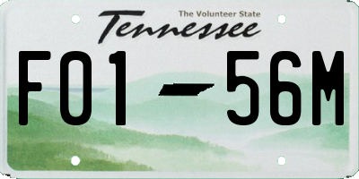 TN license plate F0156M