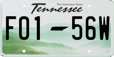 TN license plate F0156W