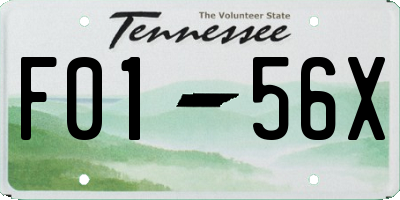 TN license plate F0156X