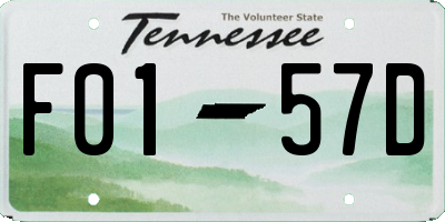 TN license plate F0157D
