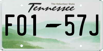 TN license plate F0157J