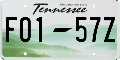 TN license plate F0157Z