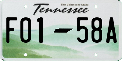 TN license plate F0158A
