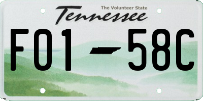 TN license plate F0158C