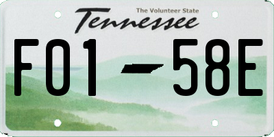 TN license plate F0158E