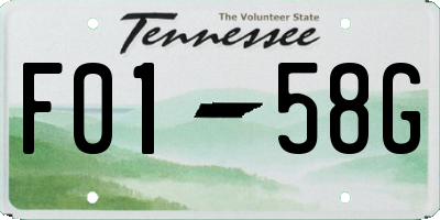 TN license plate F0158G