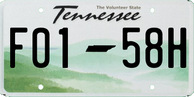 TN license plate F0158H