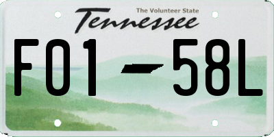 TN license plate F0158L