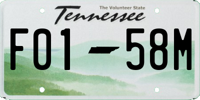 TN license plate F0158M
