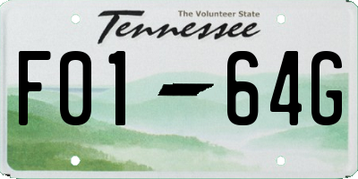 TN license plate F0164G