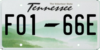 TN license plate F0166E