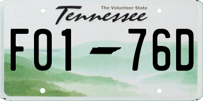 TN license plate F0176D