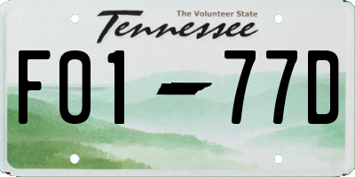 TN license plate F0177D