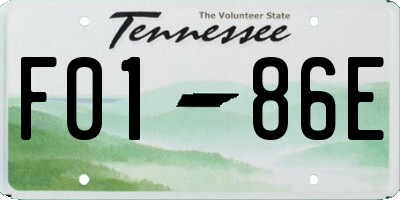 TN license plate F0186E