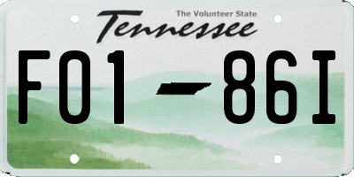 TN license plate F0186I