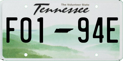 TN license plate F0194E