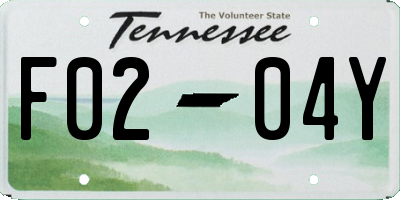 TN license plate F0204Y