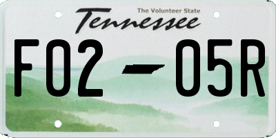 TN license plate F0205R