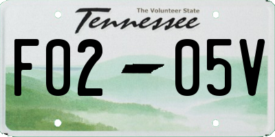 TN license plate F0205V