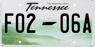 TN license plate F0206A