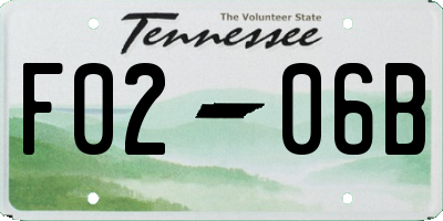 TN license plate F0206B