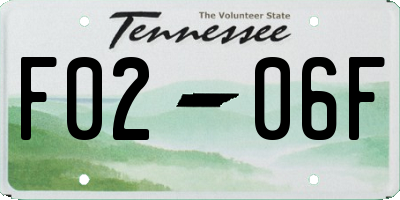 TN license plate F0206F