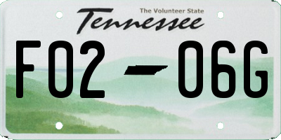 TN license plate F0206G