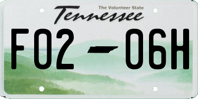 TN license plate F0206H