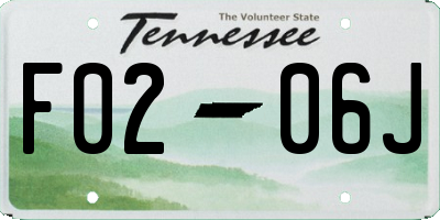 TN license plate F0206J