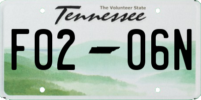 TN license plate F0206N