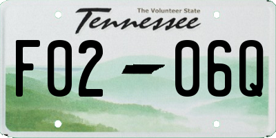 TN license plate F0206Q