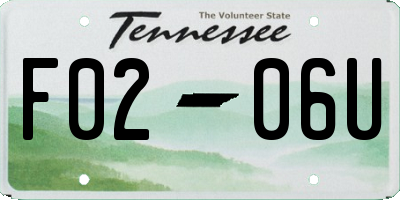 TN license plate F0206U