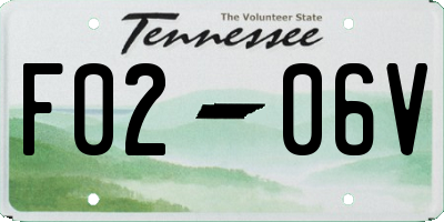 TN license plate F0206V