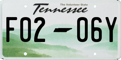 TN license plate F0206Y