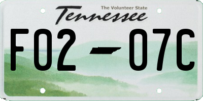 TN license plate F0207C