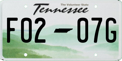 TN license plate F0207G