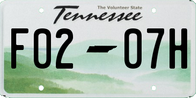 TN license plate F0207H