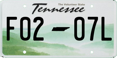 TN license plate F0207L