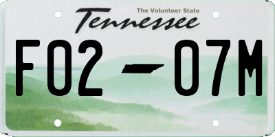 TN license plate F0207M