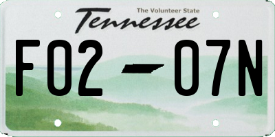 TN license plate F0207N