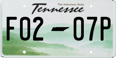 TN license plate F0207P