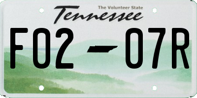 TN license plate F0207R