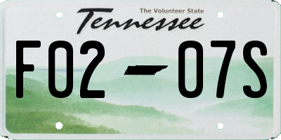 TN license plate F0207S