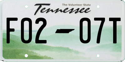 TN license plate F0207T